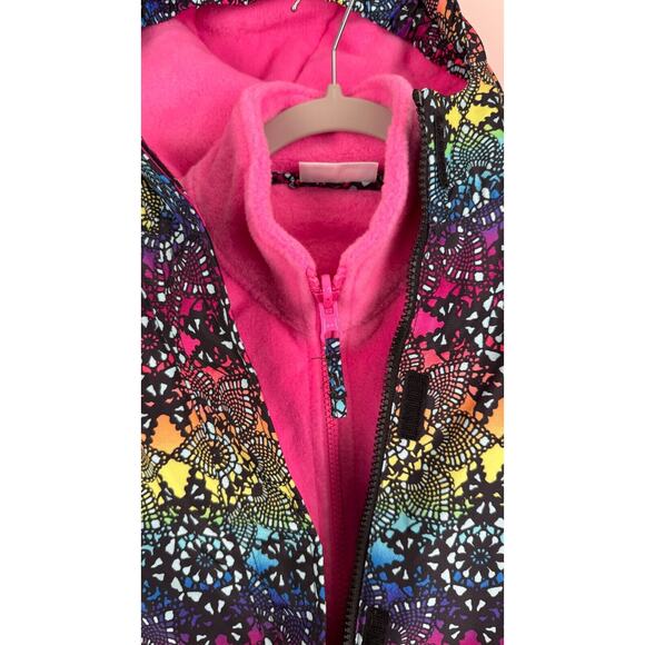 The Childrens Place Girls Rainbow Floral Geometric 3 in 1 Jacket Size Large NWT - Picture 3 of 11